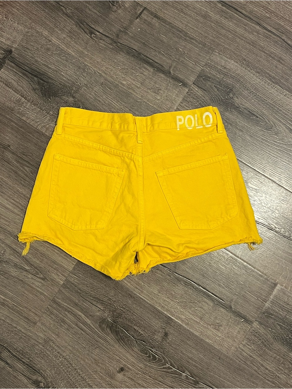 Polo Ralph Lauren Womens Size 26 The Crosby Relaxed Denim Cut Off Yellow Shorts - Picture 3 of 12
